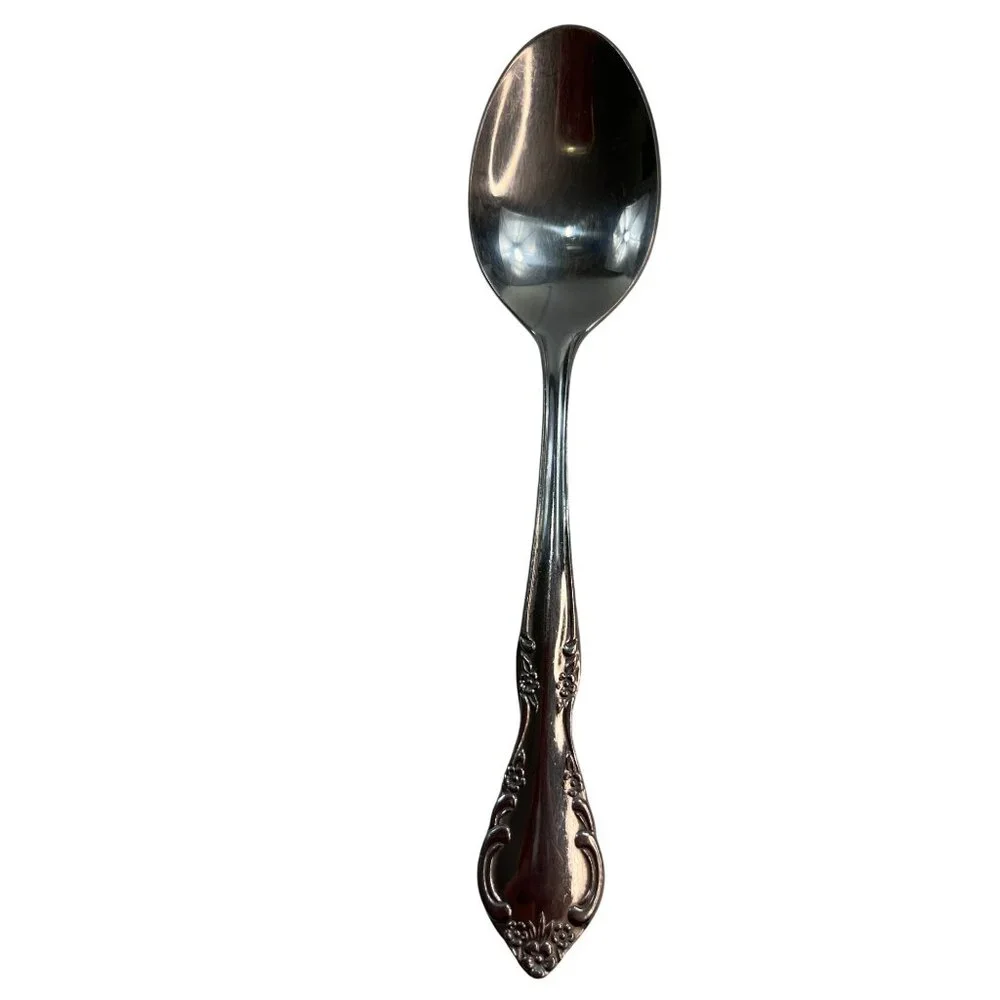 Vintage Floral Stainless Steel Spoon 18/8 Estia Indonesia B2